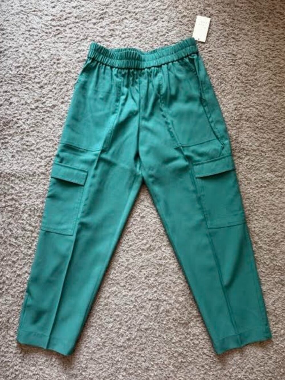 A New Day Women's High-Rise Ankle Cargo Pants Green – Size M – NWT